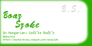 boaz szoke business card